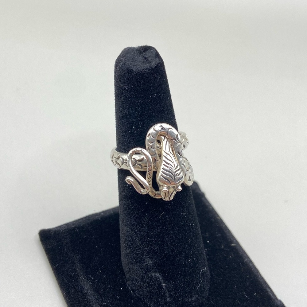 Sterling Silver Artisan Snake Ring - image 3